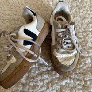 Veja Kids Cream and Black Sneakers